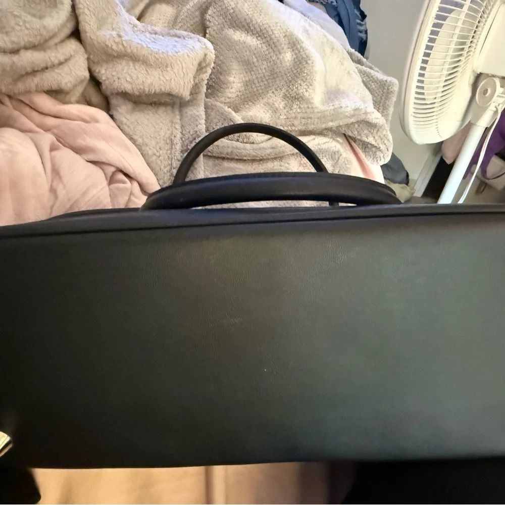Lancome Black Satchel with Silver Hardware